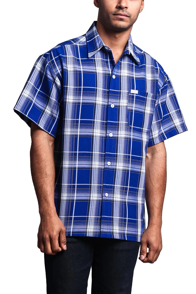 Western Casual Plaid Short Sleeve Button Up Shirt - Image 76
