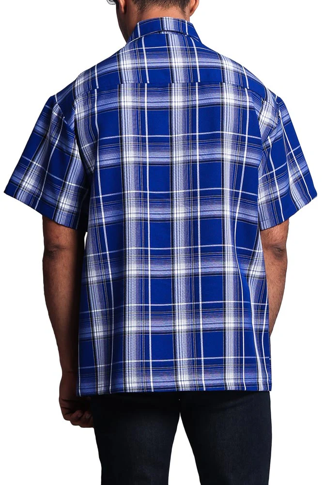 Western Casual Plaid Short Sleeve Button Up Shirt - Image 78