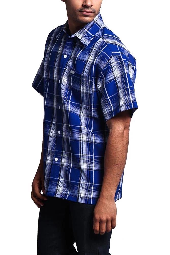 Western Casual Plaid Short Sleeve Button Up Shirt - Image 79