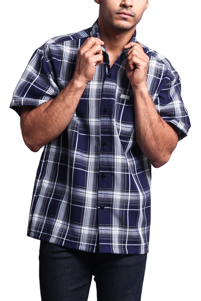 Western Casual Plaid Short Sleeve Button Up Shirt - Image 81