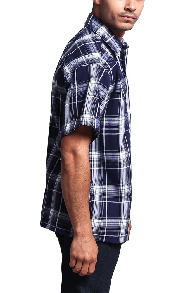 Western Casual Plaid Short Sleeve Button Up Shirt - Image 82
