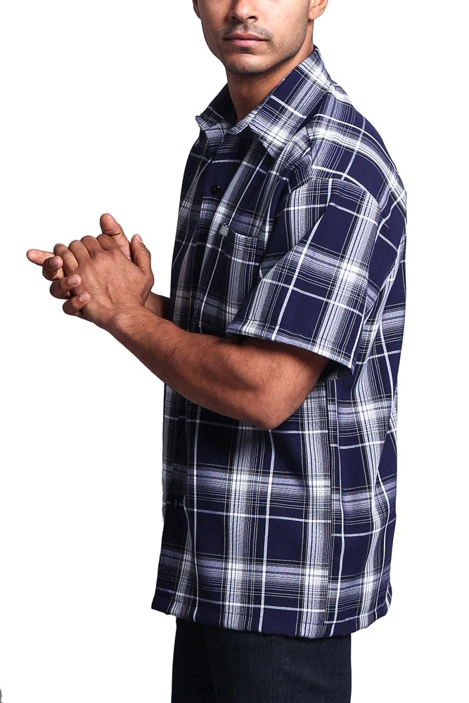 Western Casual Plaid Short Sleeve Button Up Shirt - Image 84