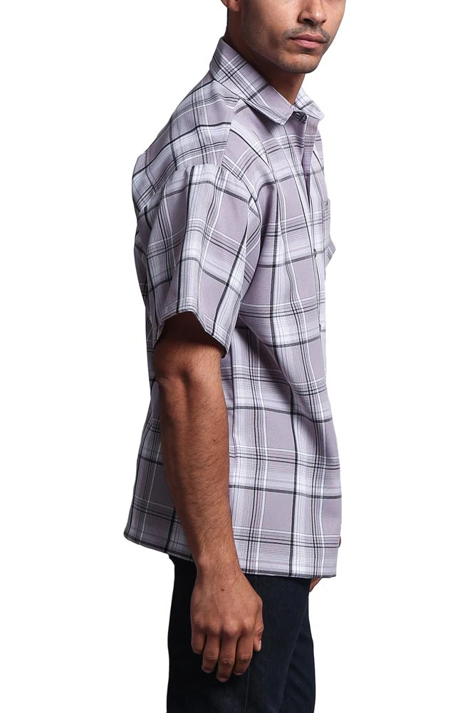 Western Casual Plaid Short Sleeve Button Up Shirt - Image 92