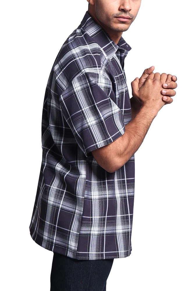 Western Casual Plaid Short Sleeve Button Up Shirt - Image 97