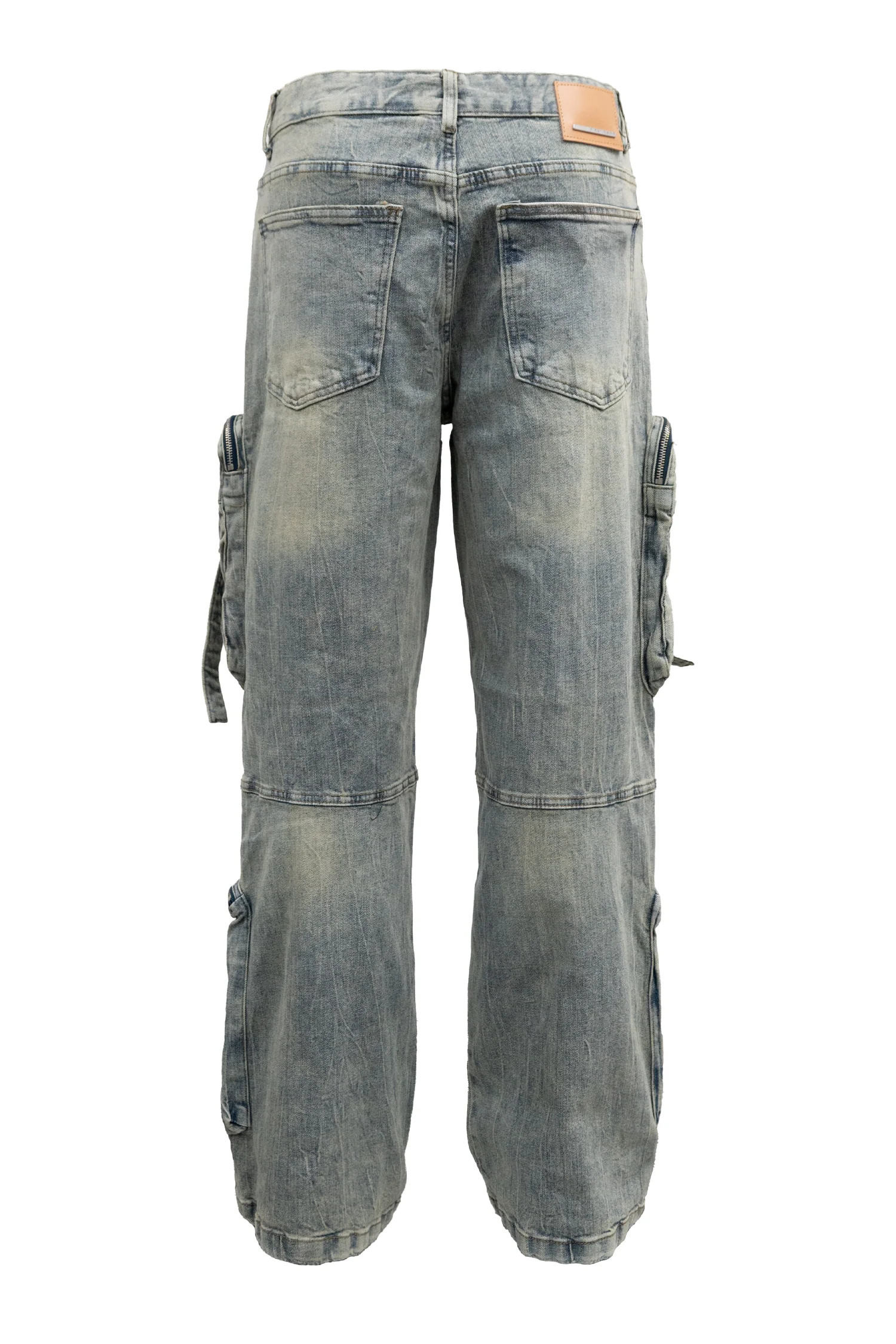 Y2K Washed Wide Fit utility Cargo Baggy Denim Pants - Image 4