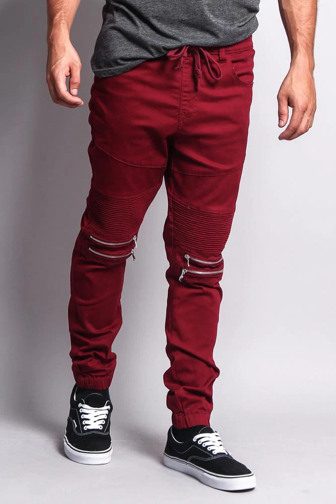Zipper Knee Biker Twill Jogger Pants - Image 10