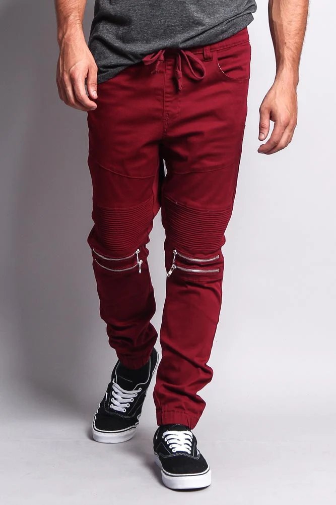 Zipper Knee Biker Twill Jogger Pants - Image 11