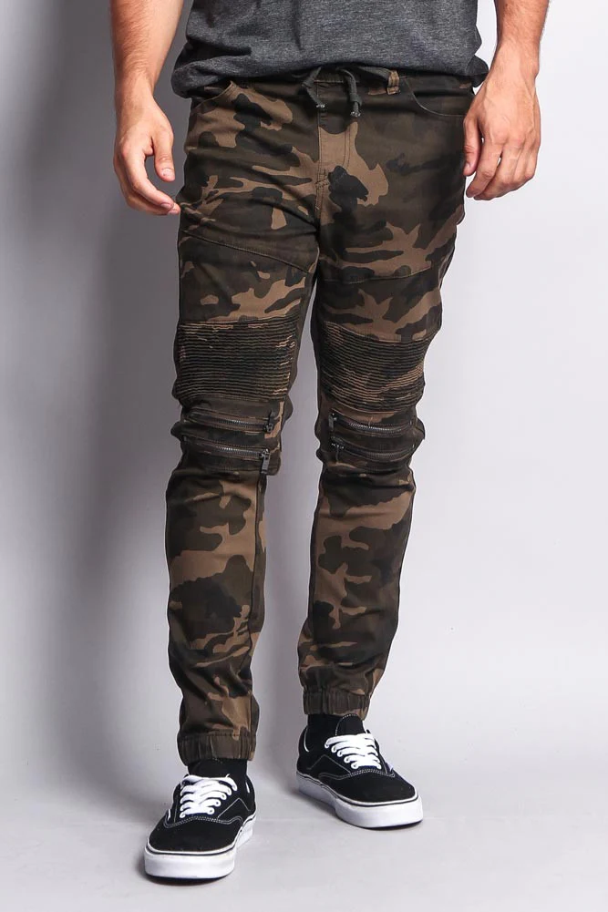 Zipper Knee Biker Twill Jogger Pants - Image 17
