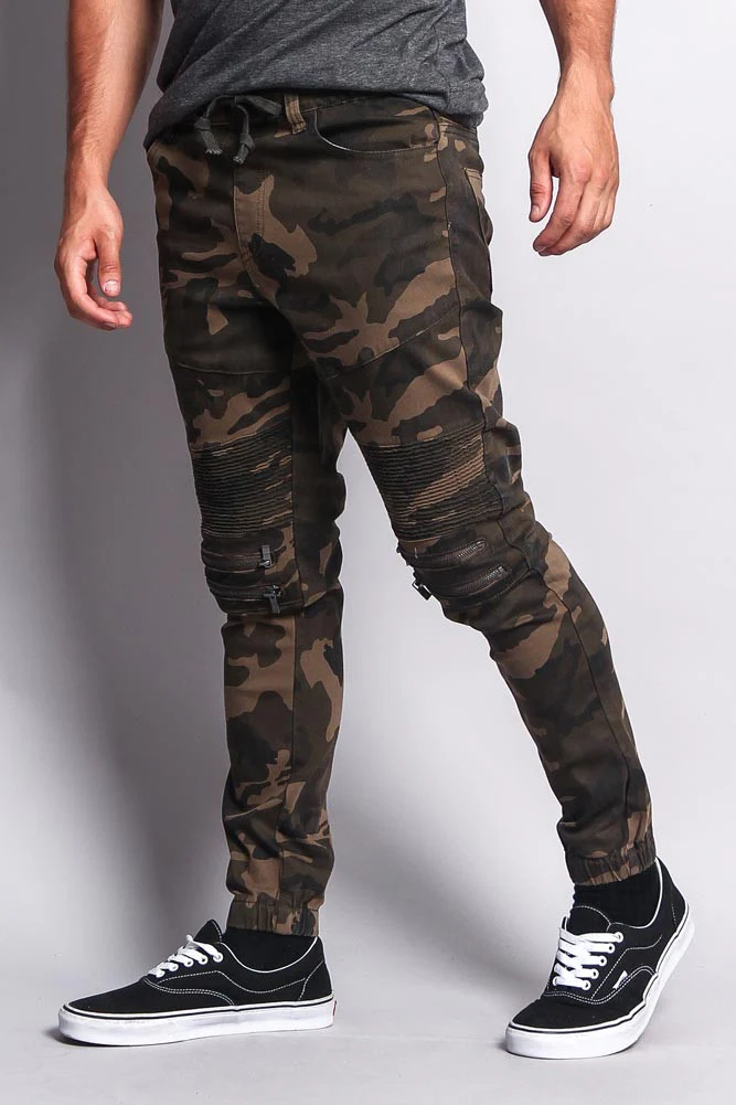 Zipper Knee Biker Twill Jogger Pants - Image 18