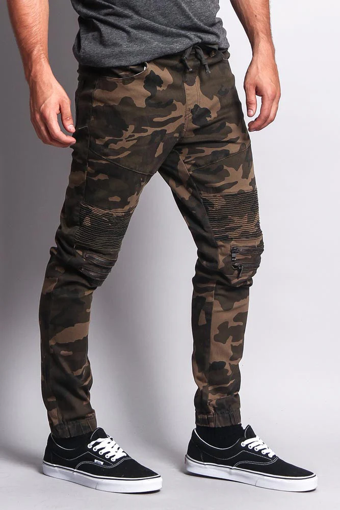 Zipper Knee Biker Twill Jogger Pants - Image 20