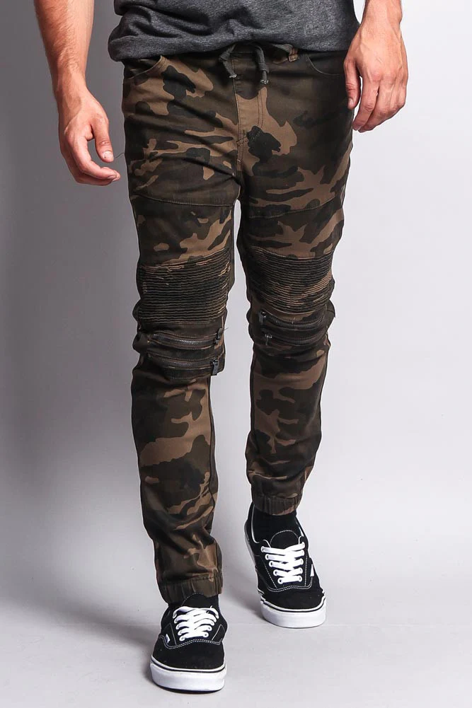Zipper Knee Biker Twill Jogger Pants - Image 21