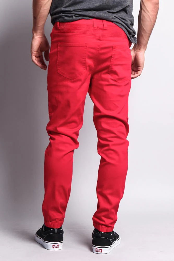 Zipper Knee Biker Twill Jogger Pants - Image 24