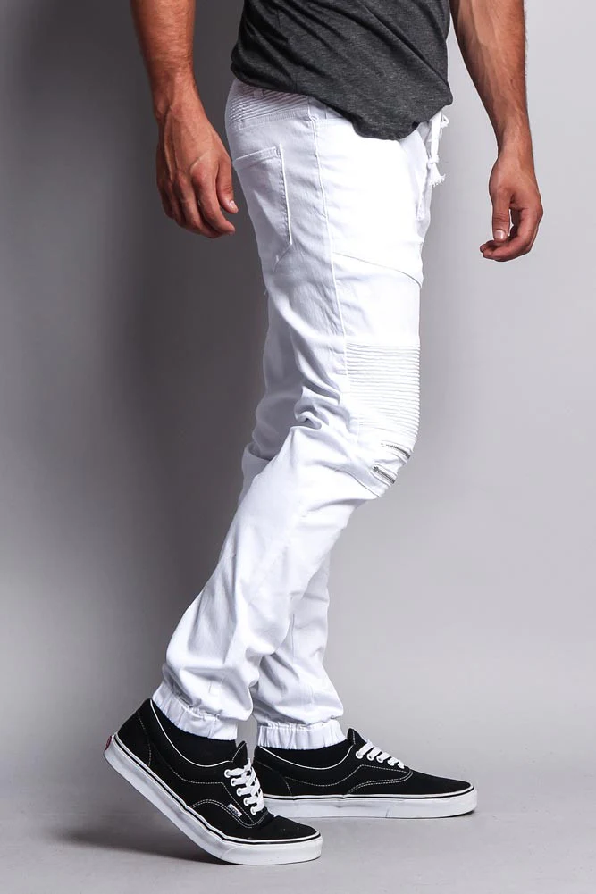 Zipper Knee Biker Twill Jogger Pants - Image 34