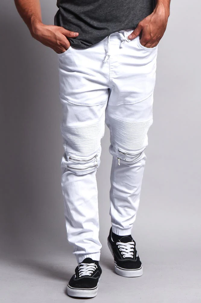 Zipper Knee Biker Twill Jogger Pants - Image 35