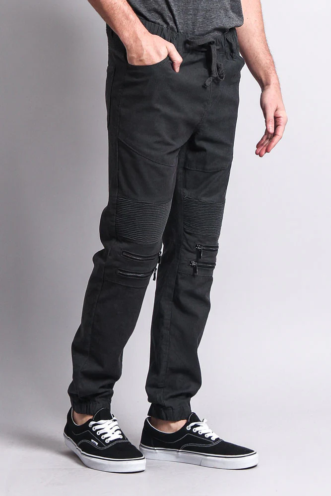 Zipper Knee Biker Twill Jogger Pants - Image 39