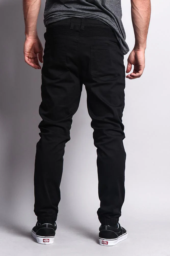 Zipper Knee Biker Twill Jogger Pants - Image 4