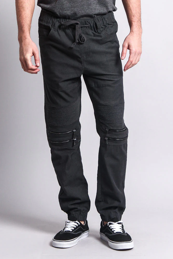 Zipper Knee Biker Twill Jogger Pants - Image 40