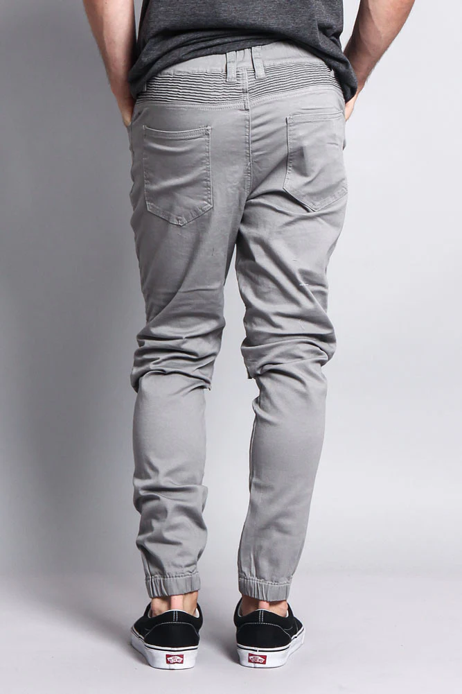 Zipper Knee Biker Twill Jogger Pants - Image 48
