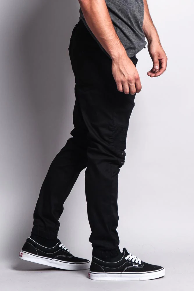 Zipper Knee Biker Twill Jogger Pants - Image 5