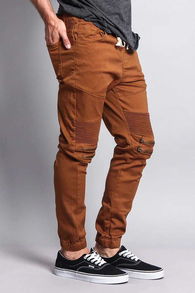 Zipper Knee Biker Twill Jogger Pants - Image 54