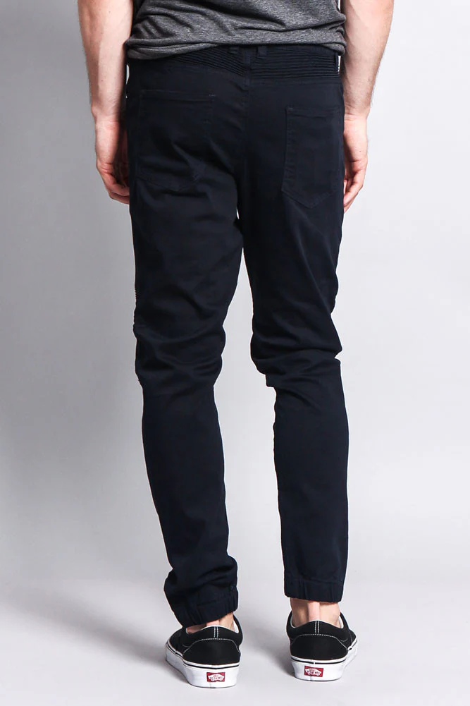 Zipper Knee Biker Twill Jogger Pants - Image 63