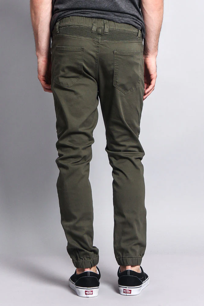 Zipper Knee Biker Twill Jogger Pants - Image 68
