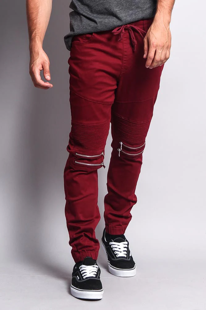 Zipper Knee Biker Twill Jogger Pants - Image 7