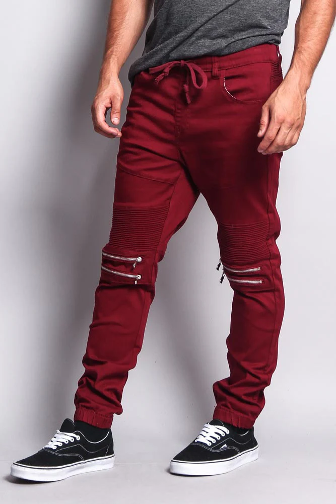 Zipper Knee Biker Twill Jogger Pants - Image 8