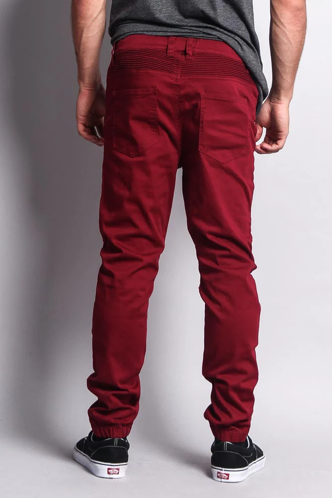 Zipper Knee Biker Twill Jogger Pants - Image 9